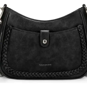 Bolsa Crossbody Mujer Cuero Pu Impermeable Negro Retro Moda