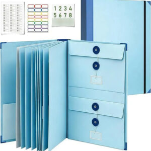 Carpeta Organizadora Expandible A4 12 Bolsillos Azul