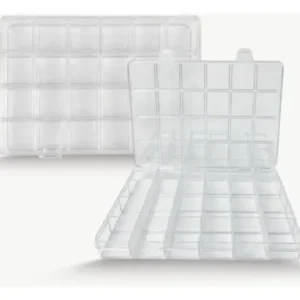 Paquete De 5 Cajas Organizadoras De Plástico 24 Compartiment Transparente