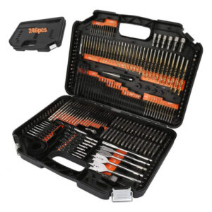 Juego De 246 Piezas De Brocas Para Concreto Y Destornillador Negro Y Naranja