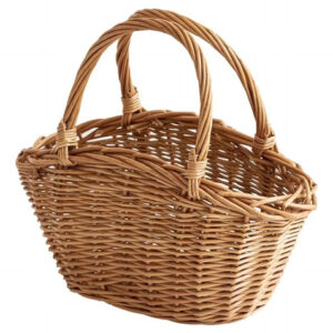 Cesta De Mimbre Con Asa Tejida Natural Para Hogar Y Picnic