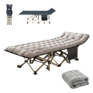 Cama Portátil Plegable Para Adultos 190x80 Cm Robusta Y Cómo Gris