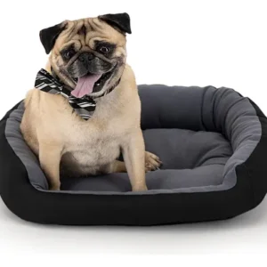 Cama Para Perro Resistente Confortable Color Negro Y Gris 55 Negro/gris