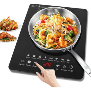 Parrilla Eléctrica De Inducción 2200w Color Negro Compacta