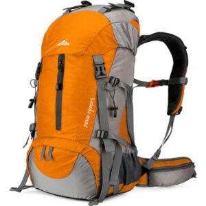 Mochila De Senderismo 50 Litros Ligera Impermeable Ajustable Naranja