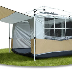 Tienda De Camping Rectangular 6 Personas Resistente Al Agua Caqui