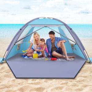 Tienda De Campaña De Playa Portatil Para 3 A 8 Personas Upf Azul Claro