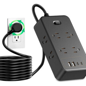 Regleta Multicontacto 8 Salidas 2 Usb C 1.8m Protector Picos Negro-u13