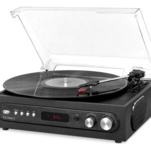 Reproductor De Discos Bluetooth Todo En Uno 3 Velocidades Ne Negro