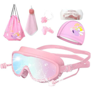 Gafas De Natación Para Niños 6 En 1 Antivaho Uv Ajustables Rosa