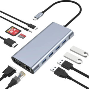 Hub Usb C 11 En 1 Adaptador Tipo C Hdmi 4k Ethernet Carga 10 Color