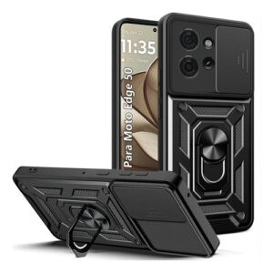 Funda Protectora Uso Rudo Para Motorola Moto Edge 50 Negra Negro Nombre Del Diseño