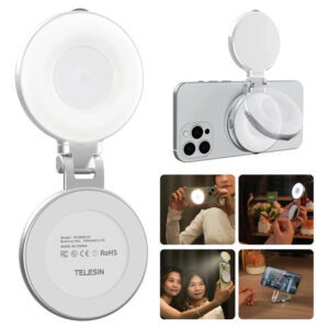 Luz De Selfie Magnética 360 Para iPhone Con Brillo Ajustable Plateado