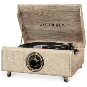Tocadiscos Bluetooth 3 Velocidades Con Radio Fm Y Altavoces Farmhouse Oatmeal