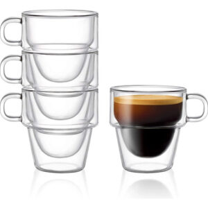 Juego De 4 Vasos De Vidrio Para Espresso Aislados 142g