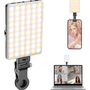 Luz Selfie Led Recargable 60 Leds 3 Modos De Brillo Clip Aju Negro