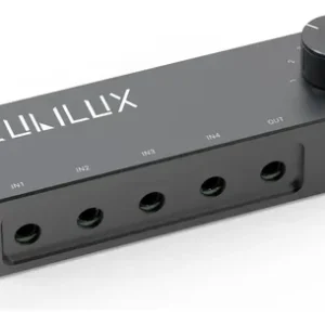 Conmutador De Audio Bidireccional 3.5 Mm 4 Puertos Negro