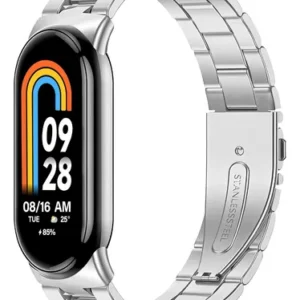 Correa De Acero Inoxidable Para Xiaomi Band 8 9 10 Plateada
