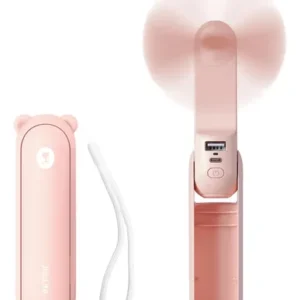 Mini Ventilador De Mano 3 En 1 Recargable Usb Rosa Portátil Rosa