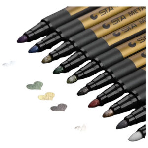 Juego De 10 Plumones Metálicos Para Pintar En Cerámica Y Roc Azul, Blanco, Oro, Plata, Negro