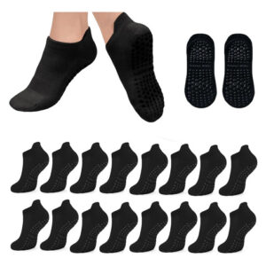 Calcetines De Yoga Antideslizantes Para Mujer Negros 8 Pares
