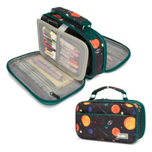 Estuche Grande Para Lápices Con 3 Compartimentos Color Espac