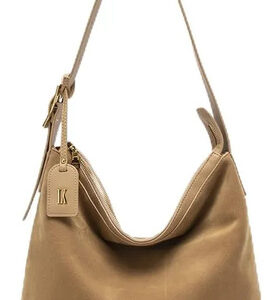 Bolsa De Gamuza Caqui Grande Mochila Bandolera Retro Caqui