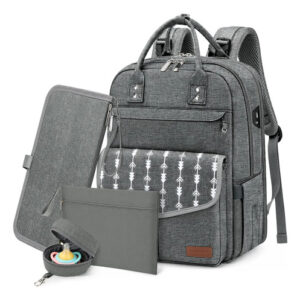 Mochila Pañalera Multifuncional 28l Impermeable Con Cambiado