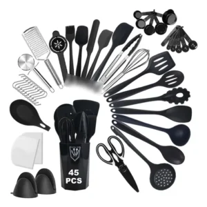 Juego De Utensilios De Cocina De Silicona 45 Piezas Apto Lav