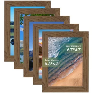 Juego De 5 Marcos De Madera Rectangulares Para Fotos Vintage