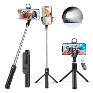 Trípode Para Móvil 360 Extensible Con Control Remoto Bluetoo Negro