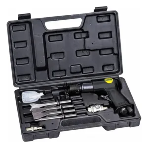 Juego Martillo Neumático Negro Con 5 Cinceles Industrial Negro