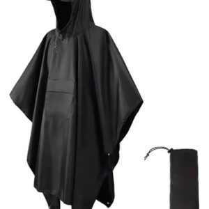 Poncho Impermeable 3 En 1 Para Hombre Y Mujer Color Negro Negro Acomodado