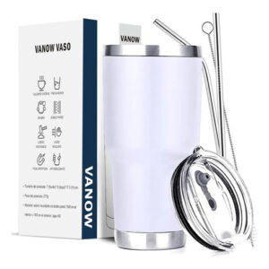 Termo Acero Inoxidable 850 Ml Para Café Viajes Y Deportes Blanco