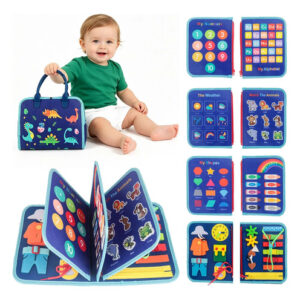 Tablero Montessori Educativo 8 En 1 Para Niños 1 A 5 Años Azul