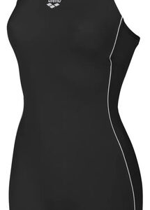 Traje De Baño Corto Una Pieza Mujer Negro Resistente Negro Estándar