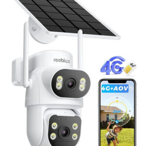 Cámara De Seguridad Exterior Doble Lente Grabación 24/7 Negro