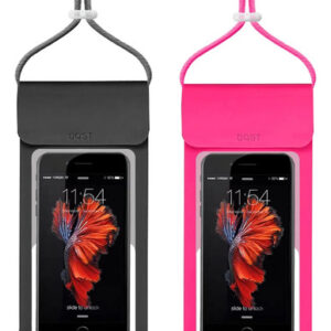 Funda Impermeable Para Celular 2 Packs Negra Y Rosa 6,4 PuLG Negro/rosa Nombre Del Diseño