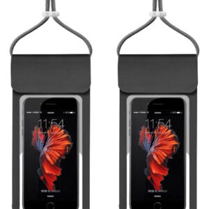 Funda Impermeable Para Celular 2 Packs Pantalla Táctil 6,4 Negro+negro