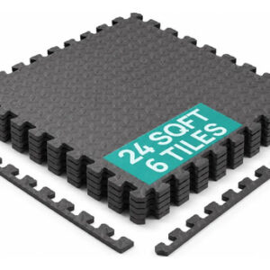 Alfombrillas Entrelazadas Eva Negras 24 Pies Cuadrados 61 M Negro