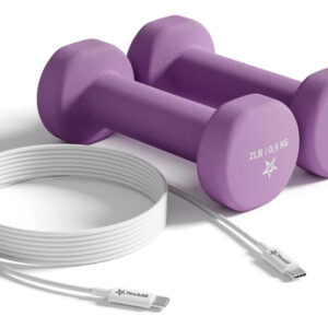 Juego De 2 Mancuernas Neopreno De 2 A 9 Kg Con Agarre Seguro H. Violeta Púrpura, 2 Libras