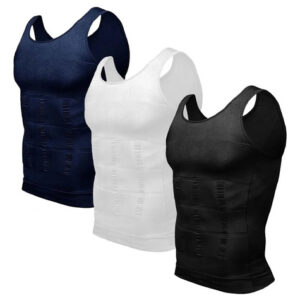 Camiseta De Compresión Deportiva Para Hombre Pack De 3 Fajas Negro+blanco+azul M