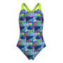 Traje De Baño Una Pieza Para Niñas Multicolor Resistente Multi Blue/artic Lime Estándar