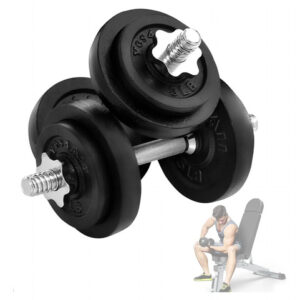 Mancuernas Ajustables De Hierro Fundido 18 A 90 Kg 40 Lb - Negro