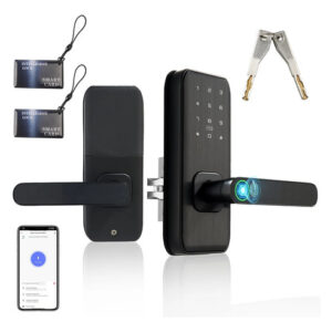 Cerradura Inteligente 5 En 1 Wifi Control Remoto Huella Negro