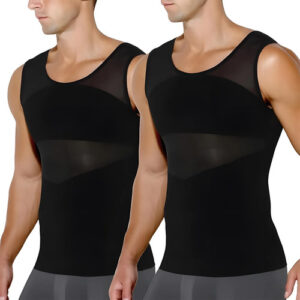 Camisetas De Compresión Para Hombre 2 Pcs Sujeción Deportiva Negro Positivo