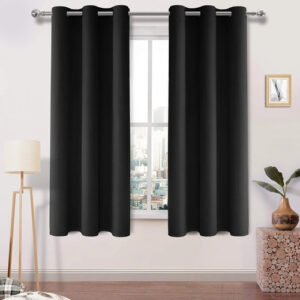 Cortinas Blackout Aislamiento Térmico 140x175 Cm Negro 2 Negro