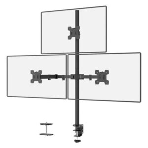 Soporte Triple Para Monitores Ajustable Hasta 27 Pulgadas Negro