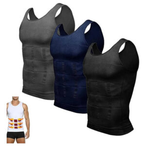 Camiseta De Compresión Hombre 3 Piezas Moldeadora Deportiva Negro/azul/gris Positivo