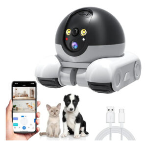 Cámara De Seguridad Para Mascotas 1080p Con Visión Nocturna Negro